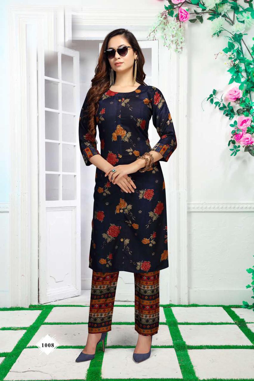Beauty Queen Palak Casual Wear Printed Kurti With Bottom Collection